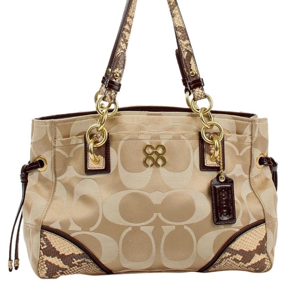 COACH - Colette Signature Sateen Bag Snakeskin